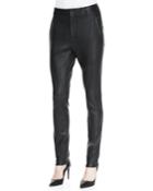 Helmut Lang Seamed Slim Leather Moto Pants, Women's,