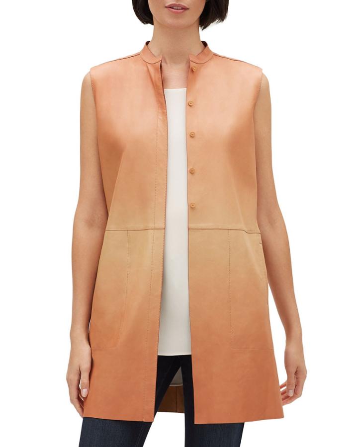 Malva Ombre Button-front Lambskin