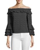 Saskiya Off-the-shoulder Printed Top