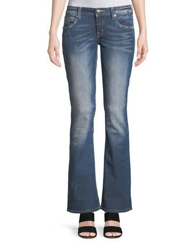 Distressed Boot-cut Jeans