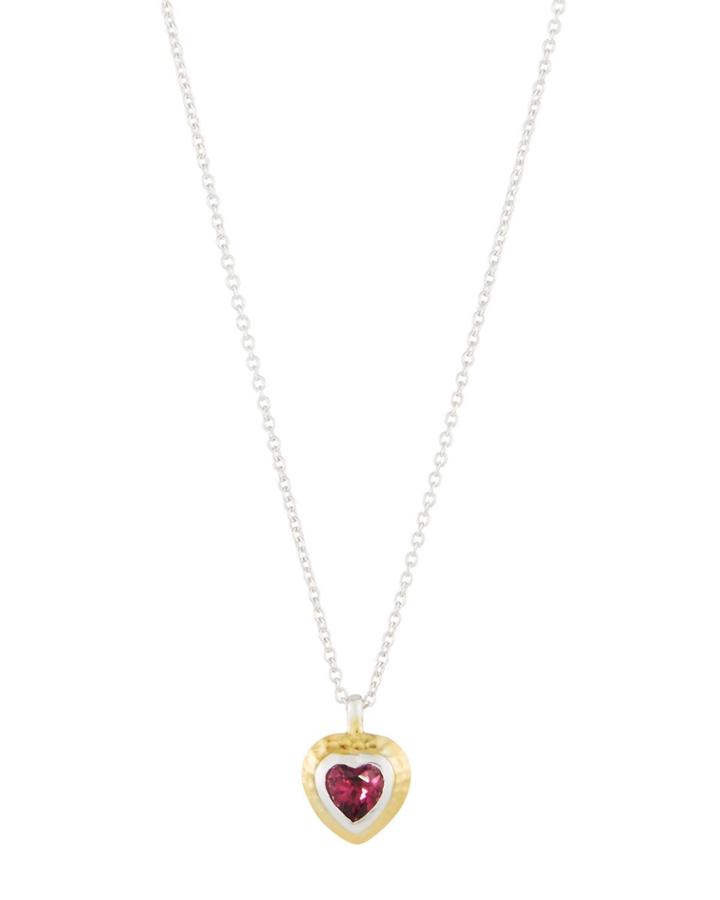 Romance Rhodolite Garnet Heart Pendant Necklace