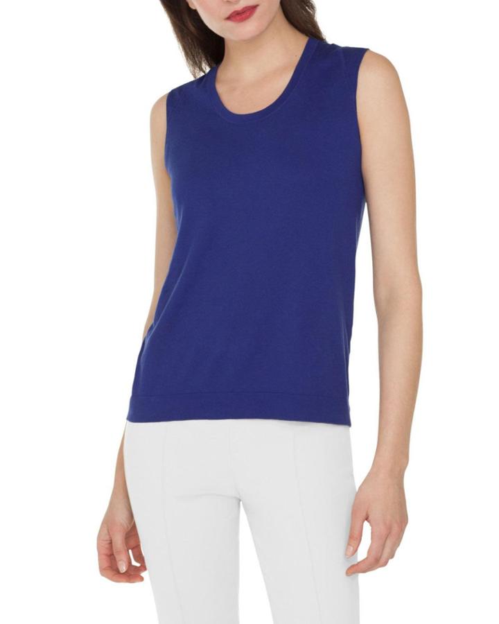 Scoop-neck Knit Cotton Tank Top