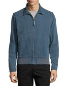Car Zip-front Coat, Indigo