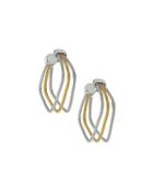 Two-tone Split Cable Hoop Earrings