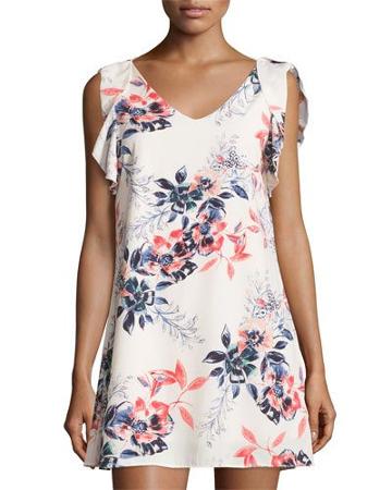Cluny Ruffled Dress, Cream