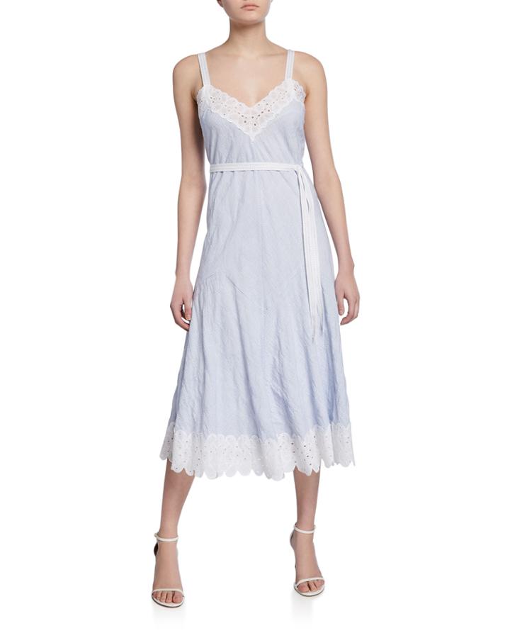 Sleeveless Striped Tank Dress With