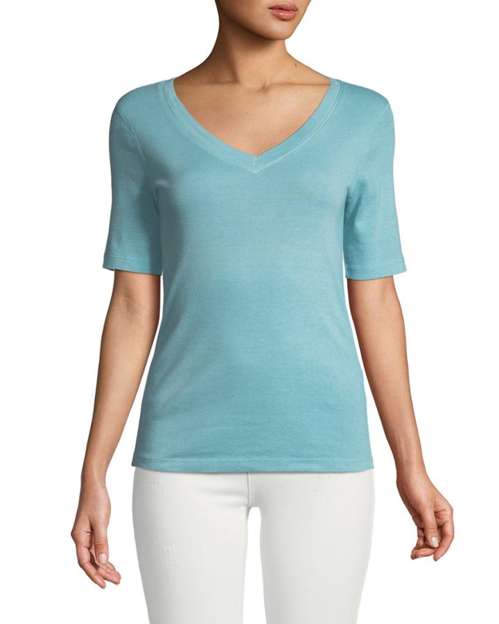 V-neck Half-sleeve Tee