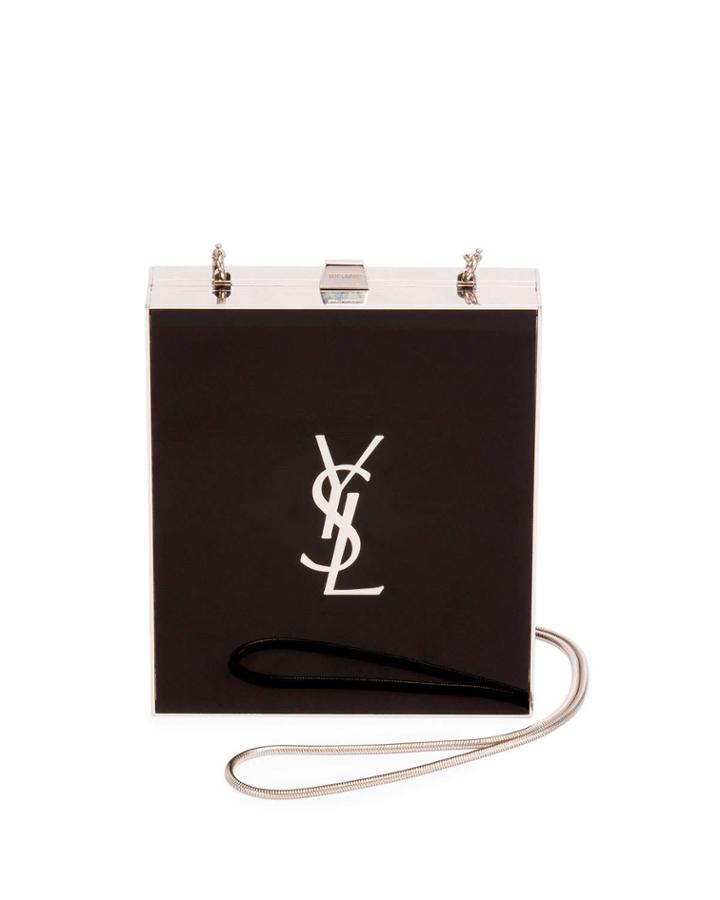 Tuxedo Box Minaudiere, Black/silver
