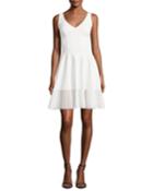 Lelia Eyelet-hem A-line Mini Cocktail Dress