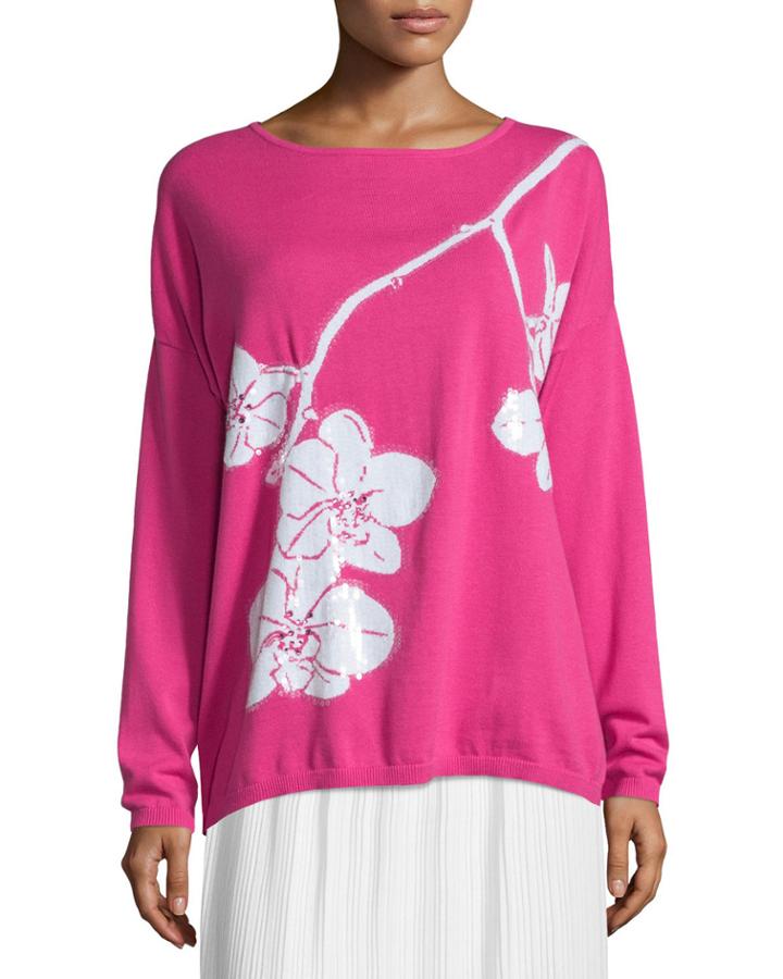Sequined Orchid Intarsia
