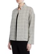 Heathered Wool-blend High Collar Coat