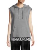 Elastic-logo Sleeveless Hoodie Vest