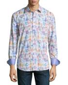 Shaped-fit Watercolor Grid-print