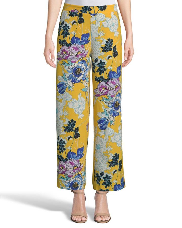 Floral Print Straight-leg Pants