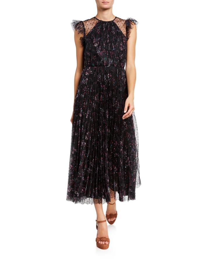 Flocked Tulle Gown