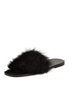 Calf Fur Flat Slide