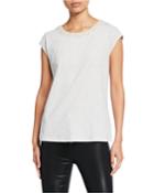 Short-sleeve Pearl-neck Tee