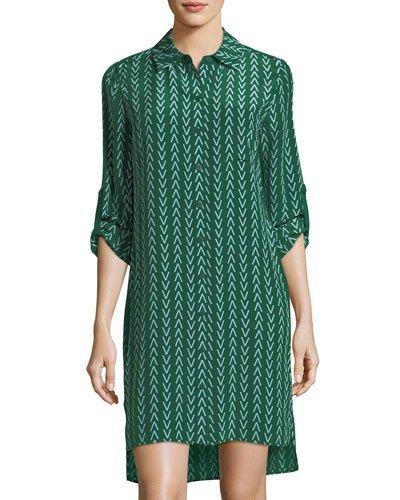Prita Printed Shirtdress, Green