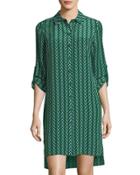Prita Printed Shirtdress, Green