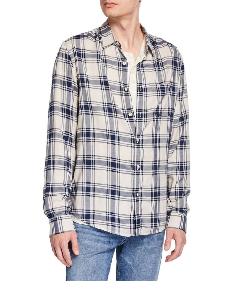 Men's Plaid Pocket