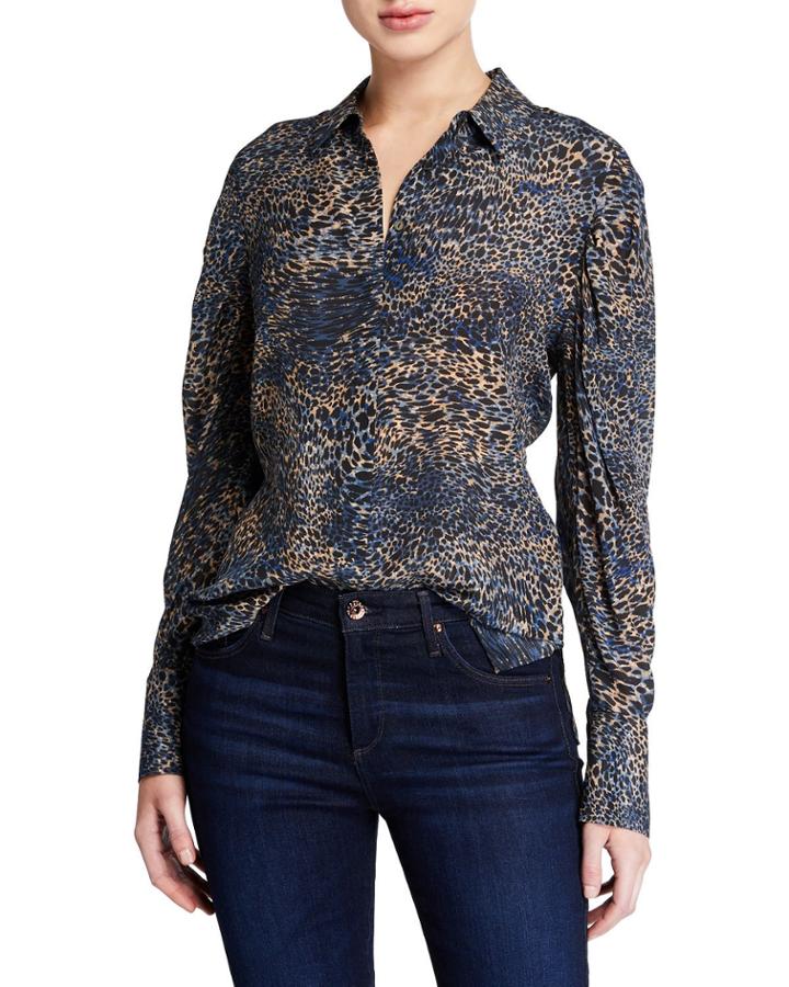 Ori Animal-print Button-down Long-sleeve