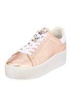 Cult Metallic Platform Sneaker, Rose Gold