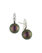Cubic Zirconia & Pearl Drop Earrings