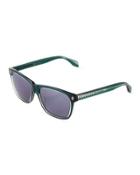 Havana Square Plastic Sunglasses, Green