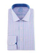 Check Woven Dress Shirt, Pink/blue
