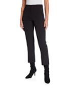 Crepe Skinny Pants With Zippers