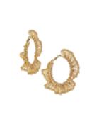 Mesh Wire Hoop Earrings, Gold