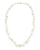 Long Baroque Nucleated Pearl Necklace,