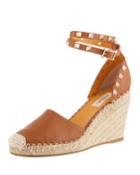 Rockstud Pebbled Wedge Espadrilles
