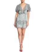 Floral-print Georgette Flounce Dress