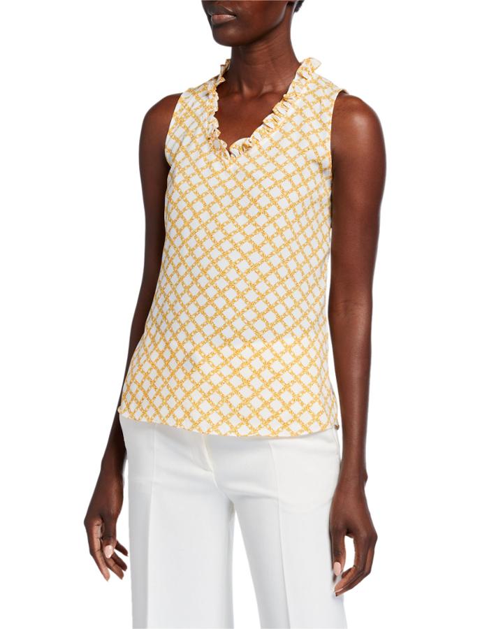 Slim-leg Ankle Pants With Piping