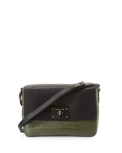 Jozie Leather Crossbody Bag, Black Pattern