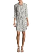 Kalahari Button-front Zebra-print Beach
