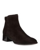 Lucile Suede Zip Booties