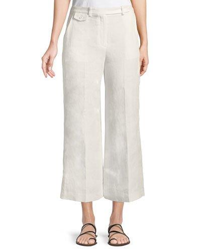 Nadeema Linen Drape Cropped Pants