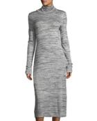 Turtleneck Long-sleeve Knit Dress