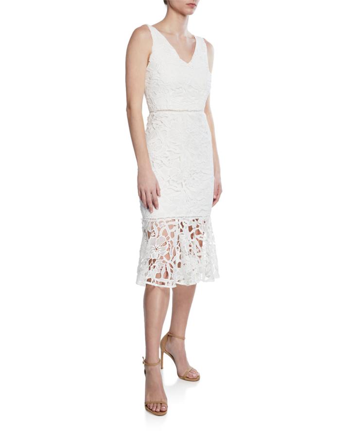 V-neck Lace Flounce