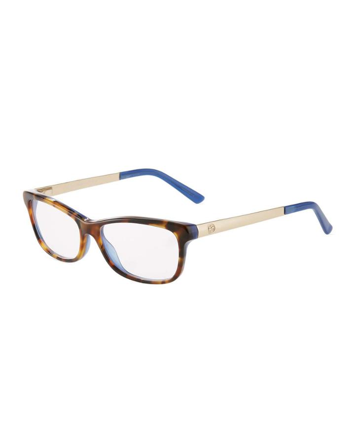 Rounded Acetate/metal Tortoiseshell Optical Glasses