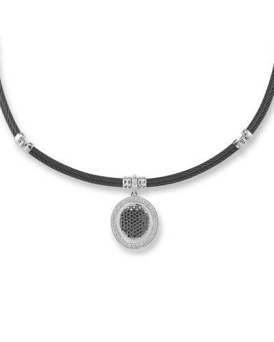 Black Diamond Pav&eacute; Pendant Necklace