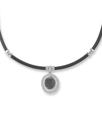 Black Diamond Pav&eacute; Pendant Necklace