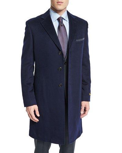 Cashmere Long Car Coat, Navy
