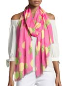 Pineapple Scattered Scarf, Pink/green