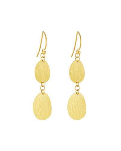 Contour Flake 24k Double-drop Earrings