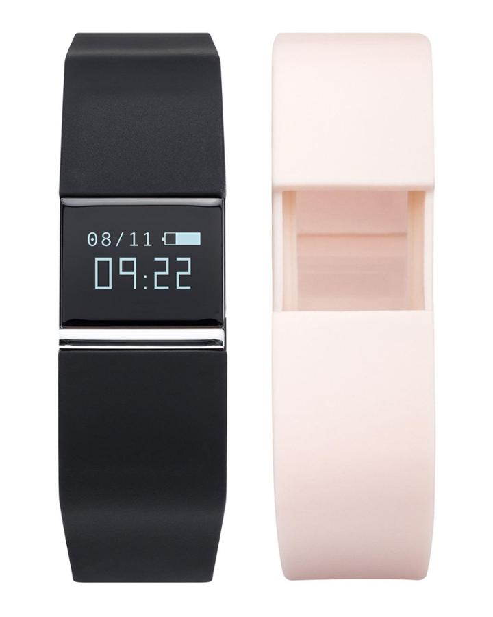 Activity Tracker W/ Interchangeable Straps, Black/blush