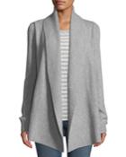 Cashmere Open-front Duster Cardigan, Grey