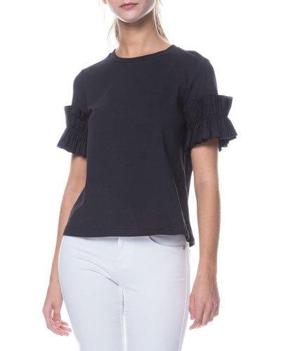 Ruffle-sleeve Tee
